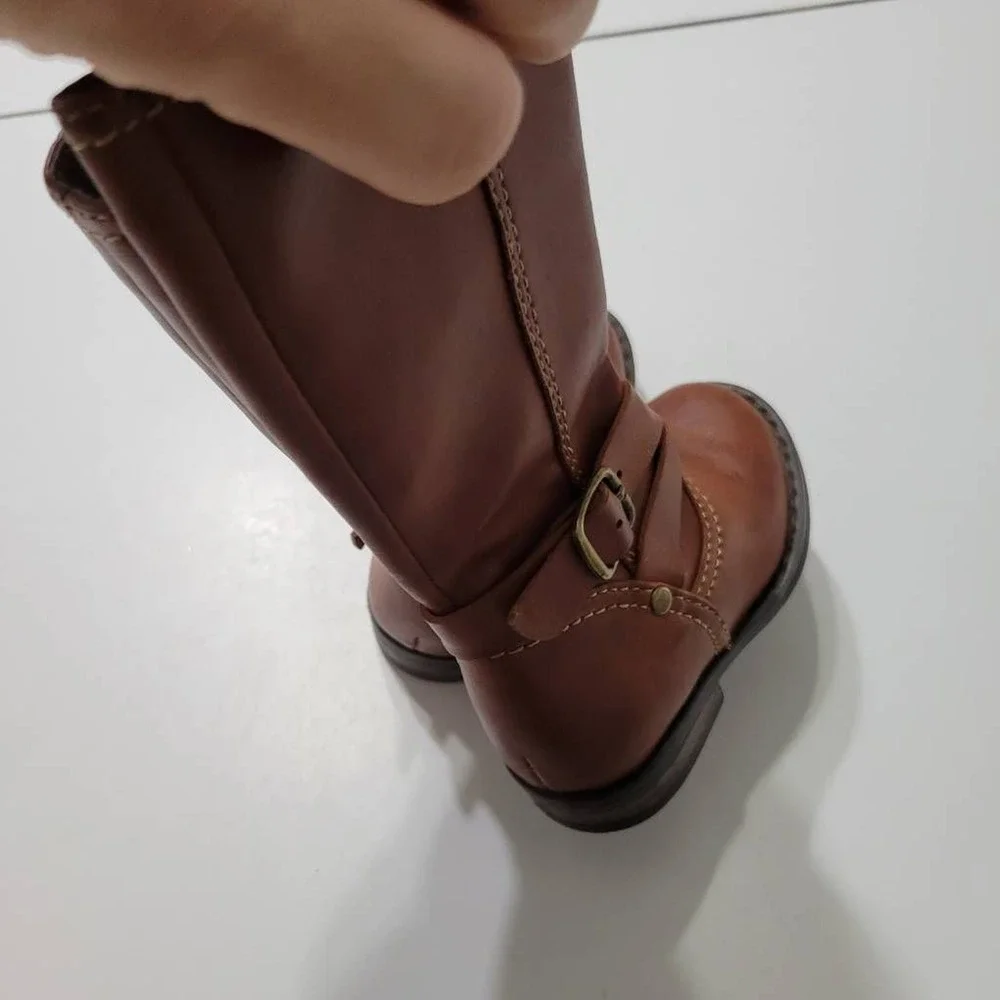 Cupcake Couture Baby Girls Lil Ridder Riding Boots‎ Brown Zip Buckle Round Toe 5